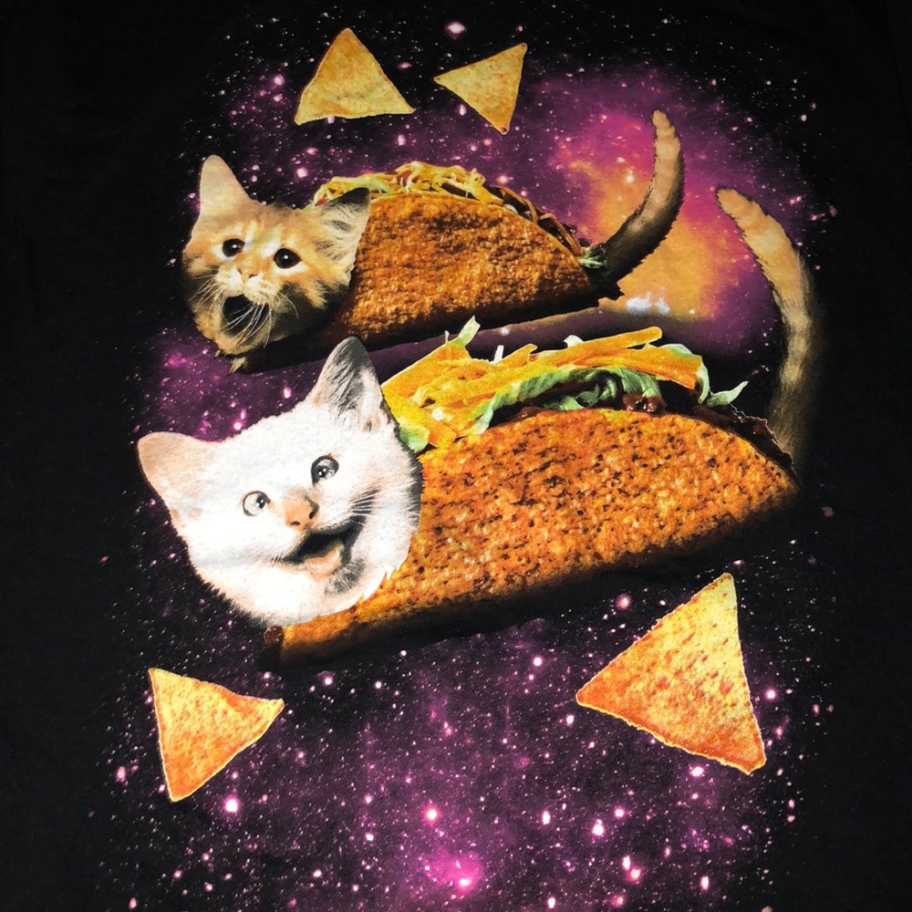 Funny outer space cat tacos T-shirt